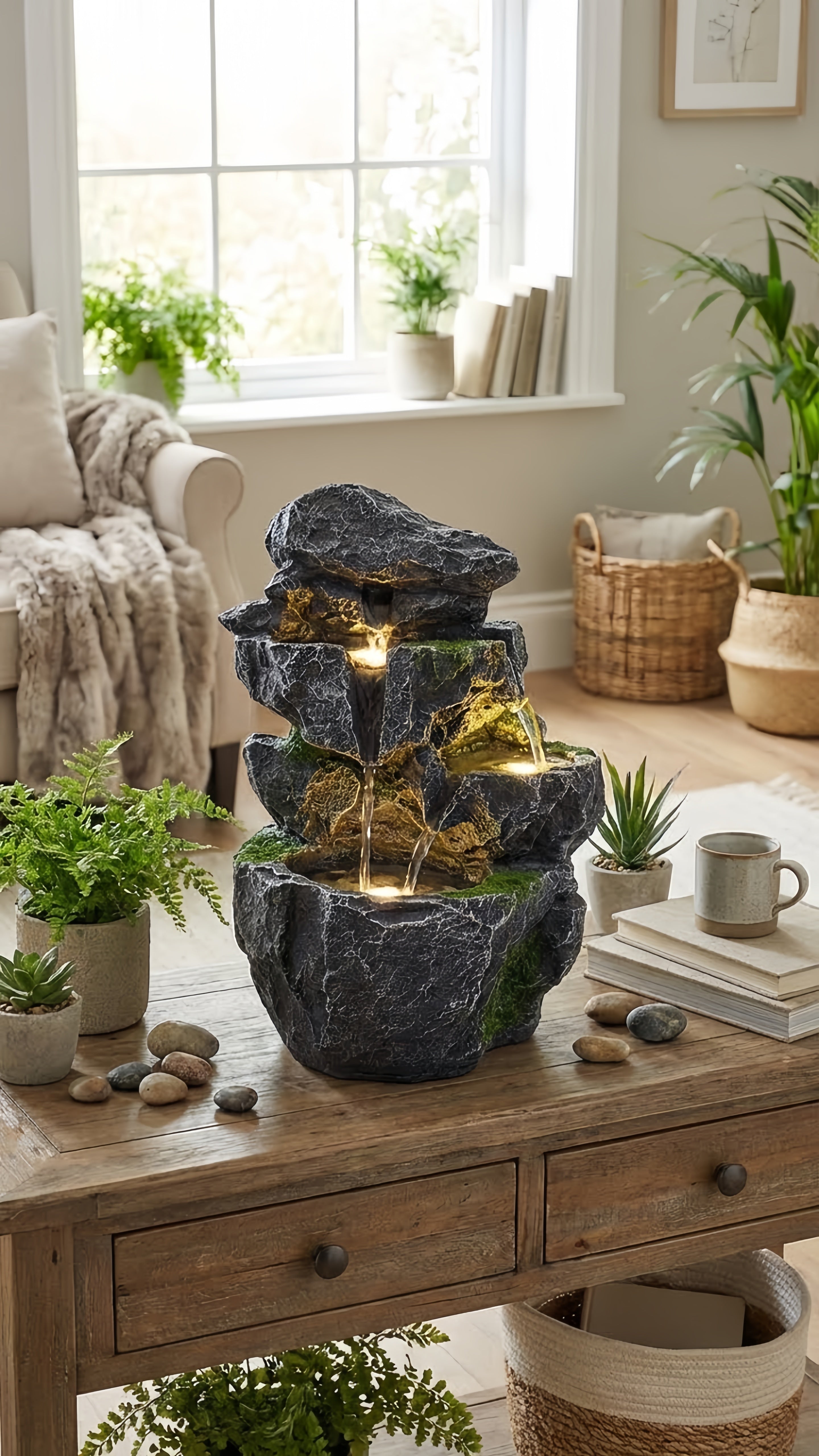 Fontaine d'intérieur LED - Créez votre oasis de paix