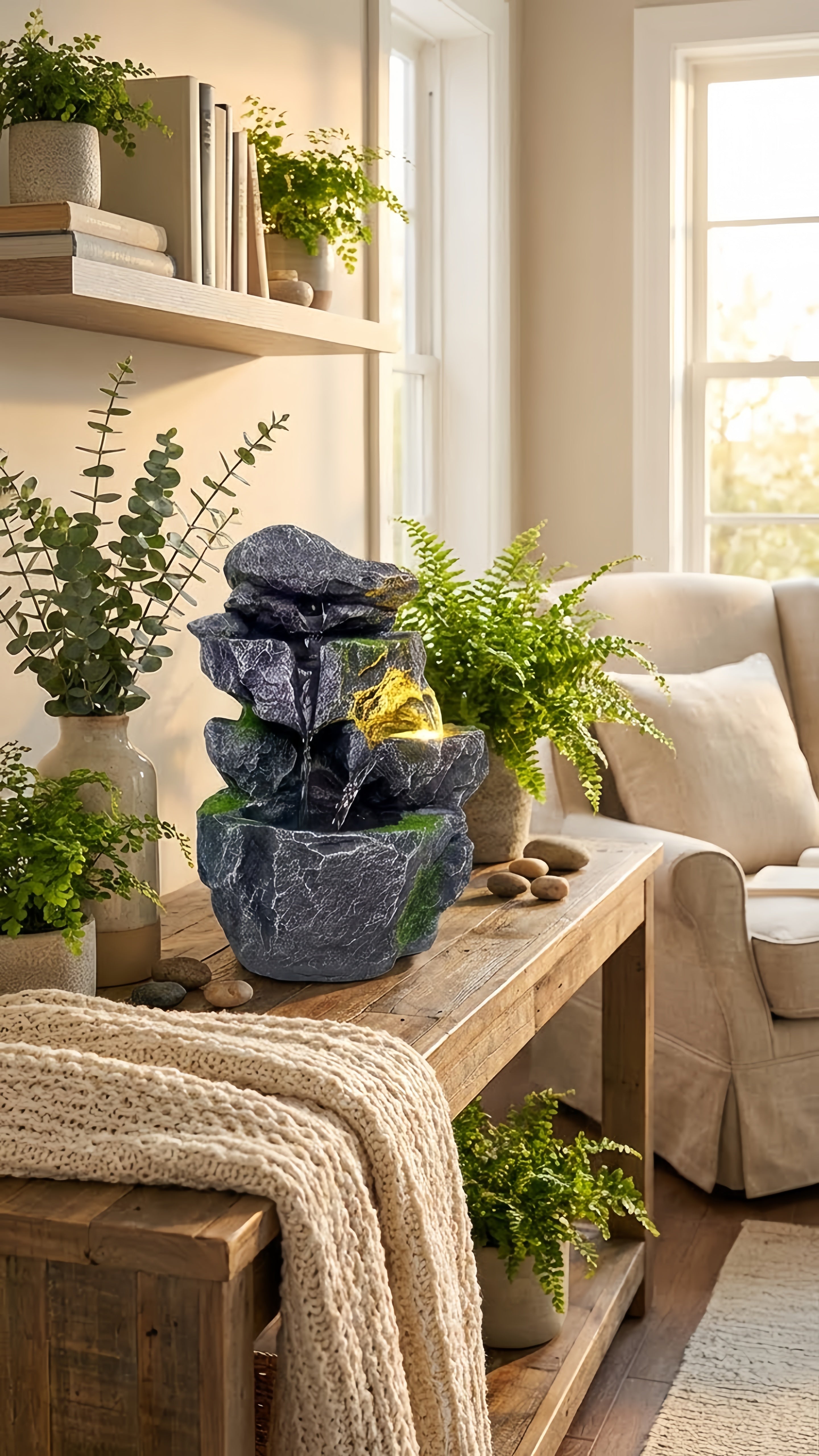 Fontaine d'intérieur LED - Créez votre oasis de paix